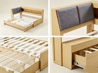 Meilleure Vente : Cadre de Lit d'Angle en Bois Grand Format avec Lit Coulissant, Canapé-Lit avec Étagère de Rangement, Lit en Bois en Forme de L avec Bureau