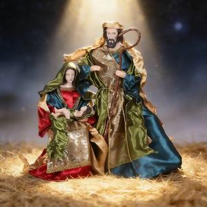 وصول جديد 2026: زينة عيد الميلاد المقدسة (المهد) 40 سم، مصنوعة من البلاستيك والألياف، من المصنع لديكور المنزل - Product Image 3