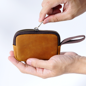 Genuine Cowhide Mini <b>Wallet</b> <b>Small</b> Coin Purse Earphone Bag Key Holder Zipper Card Holder Coin Storage Bag - Product Image 5