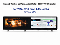 Lecteur DVD de voiture à double écran de 25,6 pouces pour Mercedes-Benz Classe A GLA W176/X156 2016-2018 Snapdragon CarPlay sans fil Android Auto