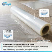 Film de protection temporaire en PE souple, rouleau de protection de tapis uni à surface brillante pour les entreprises de peinture et les prestataires de services de décoration