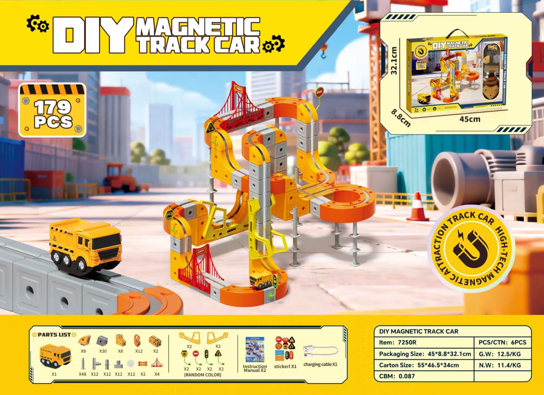 179 piezas, vagón de ferrocarril estéreo (vehículo de ingeniería) 7250R