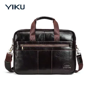 Custom Men Business Office valigetta per Laptop in vera pelle borsa da uomo borsa a tracolla in morbida pelle valigetta per uomo