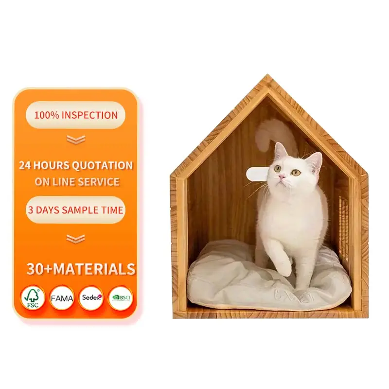 All Seasons Wooden Cat House and Nest Universal Pet Villa for Cats Provides Comfort and Shelter for Your Feline Friend