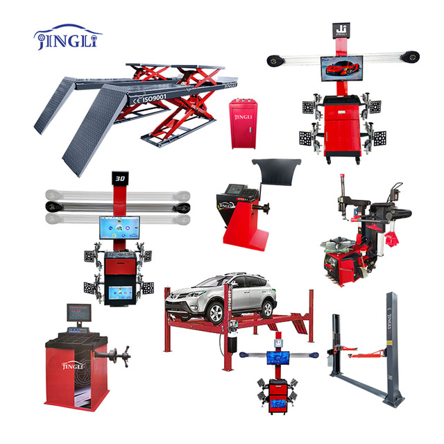 Full Set 3D Wheel Alignment Equipment for 4 Post Car Lift Workshops Tyre Changer and Wheel Balancer