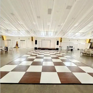 Plancher de danse en <span class=keywords><strong>vinyle</strong></span> facile à nettoyer blanc <span class=keywords><strong>noir</strong></span> PVC événements planchers de fête de mariage <span class=keywords><strong>tapis</strong></span> extérieur portable en bois - Product Image 6