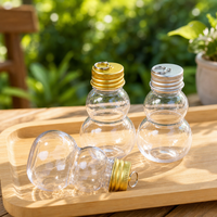 Bouteille en plastique jetable de 500 ml en gros, transparente, en PET, en forme de gourde, pour jus de fruits, thé au lait, avec couvercle à vis anti-fuite