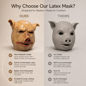 Nuova Maschera in Latex a Forma di Testa di Maiale Spaventosa per Halloween 2026, Costume per Travestimenti, Decorazione per Feste - Product Image 4
