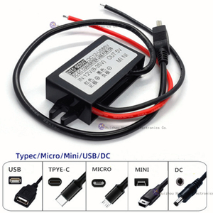 12V 5V 3A 15 Wát không thấm nước DC Buck chuyển đổi kép <span class=keywords><strong>USB</strong></span> Loại C Micro cổng cho xe hơi xe tải xe máy điện thoại sạc cho công nghiệp sử dụng - Product Image 2