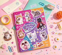 Livre d'autocollants personnalisés en vinyle découpé sur mesure, thème animaux, pour enfants, pour journal créatif, ordinateur portable, artisanat et décoration
