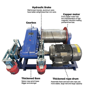 Mini 2 ton kerekan listrik rem hidrolik kerekan Diesel dengan 100 meter tali kawat - Product Image 2