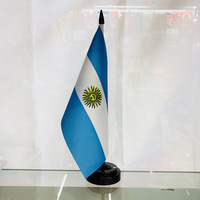 Vente en gros drapeau de bureau de base en plastique noir mât de drapeau de table de base de drapeau monotrou