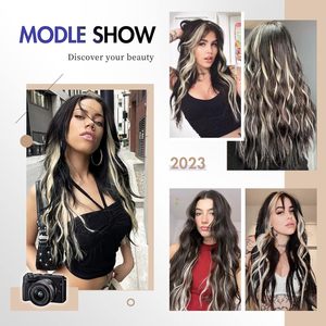 Extensions de cheveux colorées à clipser, 10 pièces, beige <span class=keywords><strong>blond</strong></span>, mèches droites synthétiques pour femmes, 22 pouces - Product Image 5