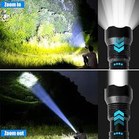 Lampes de poche LED rechargeables Lampe de poche à lumens élevés Lampe de poche tactique puissante Zoomable Flash Lights pour le camping