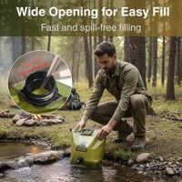 Sac à eau pliable en plastique de grande capacité, qualité alimentaire, 10l, 20l, 30l, pour le camping, la randonnée, le stockage en extérieur, avec robinet