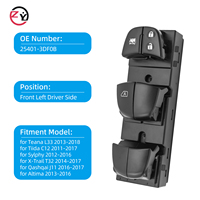 Venta superior 25401-3DF0B 254013df0b interruptor de ventanilla eléctrica interruptor de vidrio de coche interruptor regulador de ventana para Nissan Tiida Teana 2011-2017