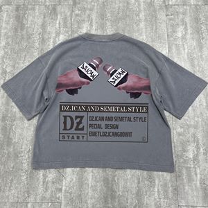Cropped Drop Shoulder Oversized Print Graphic T-shirts Vintage Heavyweight Washed Shirt Custom Streetwear Cotton t Shirt - Product Image 2