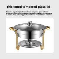 YolecenFor Ensemble de réchauds de buffet en acier inoxydable, pot rond 60L, design moderne et minimaliste, sans poignées, pour hôtels, restaurants et banquets