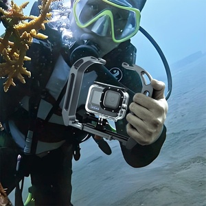 Dual <strong>Silicone</strong> Handles Aluminium Waterproof Camera Holder Stabilizer Rack Stand <strong>Underwater</strong> Diving Rig Diving Equipment - Product Image 4
