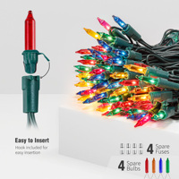 Weihnachts schnur Klare Farben Connect able Tree Party Decor 50 Count Glühlampen Mini Clear LED Weihnachts beleuchtung