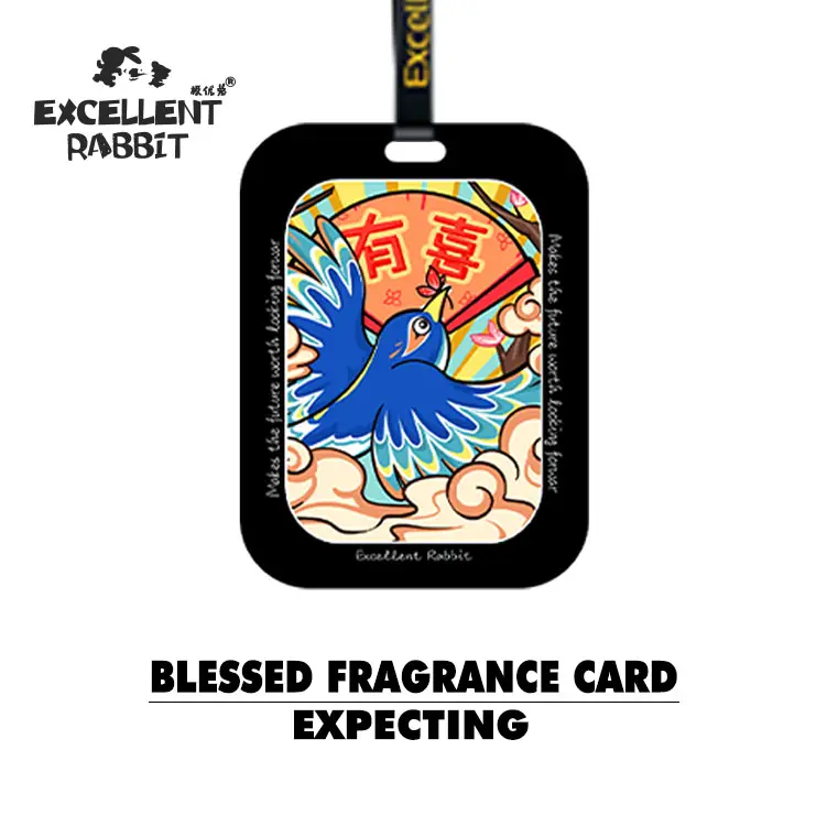 Wholesale Blessed fragrance Double Side printed long lasting The Rabbit Fragrance Scented Premium Hanging Air Freshener