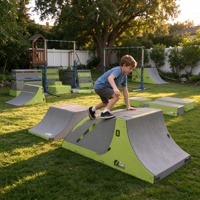 Ensemble de parcours d'obstacles Ninja Warrior pour enfants, 117 pièces, avec boîte de gymnastique, barre d'équilibre et barre de traction