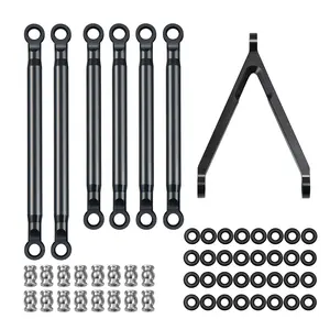 Durable Metal Alloy Steering Linkage Tie Link Rod Pull Rod Kit For 1/24 Axial SCX24 90081 AXI00001 RC Car rc parts accessories
