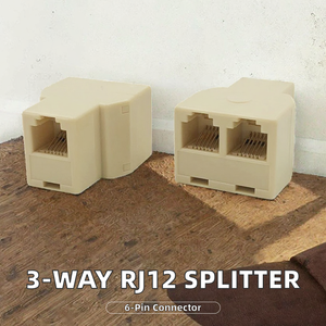 Mới 3 cách RJ12 6P6C Adapter 6P6C <span class=keywords><strong>RJ11</strong></span> Coupler 1 đến 2 Nữ Điện thoại <span class=keywords><strong>Splitter</strong></span> Cáp Extender với <span class=keywords><strong>6</strong></span> p_pins - Product Image 2