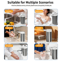 Distributeur automatique de savon liquide IPX5, sans contact, rechargeable par USB, distributeur intelligent de savon pour les mains, à fixer au mur, pour la cuisine, savon à vaisselle