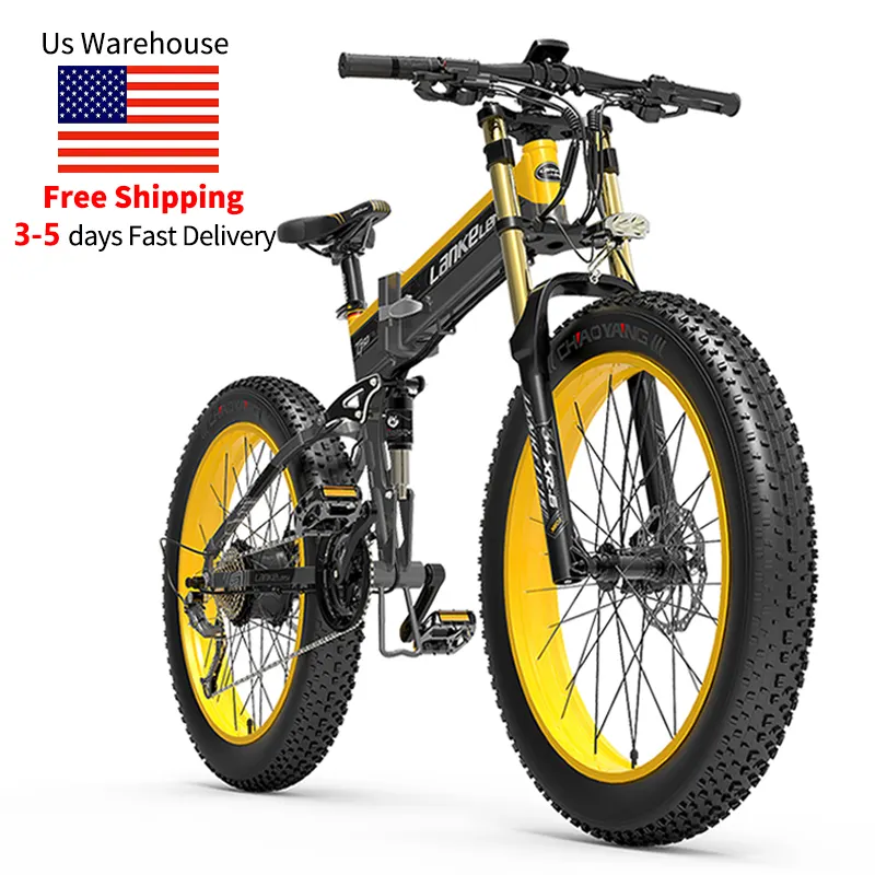 USA warehouse LANKELEISI XT750 PLUS 27スピード電動マウンテンバイク1000wEbike26インチファットタイヤ電動自転車