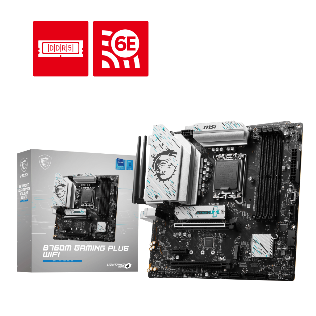 MSI B760M GAMING PLUS WIFI DDR5 - Support for Intel Cpus