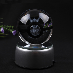Boule en cristal <span class=keywords><strong>Greninja</strong></span> Poke gravée au laser 3D personnalisée, modèle en cristal K9 de 80 mm pour souvenir, cadeau d'affaires, poli et sculpté - Product Image 3