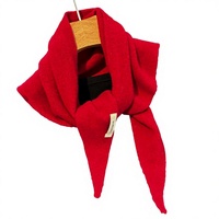 Écharpe triangulaire en laine pure tricotée, châle chaud et doux pour femme, élégant foulard d'hiver, accessoire polyvalent pour tenue