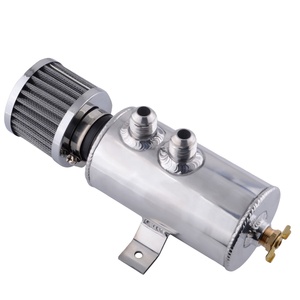 Réservoir de récupération d'huile en aluminium à déflecteurs de 750 ml avec soupape de vidange et filtre, 2 ports 10AN, pour huile, liquide de refroidissement et carburant - Product Image 5