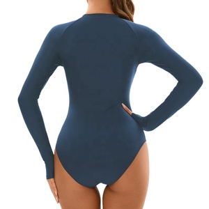 Traje de baño de manga larga para mujer, traje de baño de una pieza, leotardo, traje de baño para surf, fiestas en la piscina, vacaciones de verano, buceo - Product Image 5