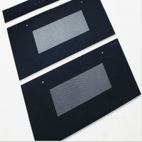 Verre trempé imprimé en soie noir transparent de 4 mm, design personnalisé, prix pour porte de four à micro-ondes