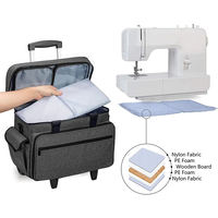 Sacs à machine à coudre pliables personnalisés, étui de transport à roulettes, sacs de rangement pour outils de couture avec poche, sac de transport pliable à roulettes