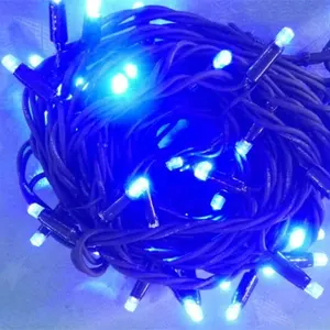 Anschließbar schwarz gummi kabel Weihnachten led string licht außenbereich wasserdicht wetter IP65 für party urlaub dekoration