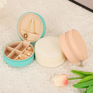 Custom Logo Small <b>Velvet</b> Eco-friendly <b>Jewelry</b> <b>Boxes</b> Zipper Closure Plush Fabric Organizer for Women Earrings Necklaces - Product Image 5