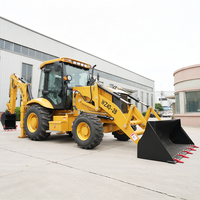 China New 4x4 Backhoe Loader Mesin Multifungsi Penggerak Tanah Backhoe Loader Penanganan Material Backhoe Loader Pembongkaran Bangunan