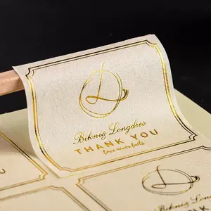 Carta speciale personalizzata con texture lamina d'oro a caldo con logo di lusso adesivo per carta da imballaggio sigillante etichette per imballaggio