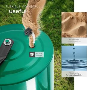 Rouleau de compactage réglable pour pelouse et sol, cylindre creux facile à remplir pour le compactage du gazon, pour niveler la terre et presser les graines - Product Image 5