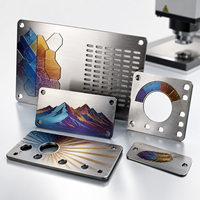 Marquage laser couleur personnalisé sur pièces en tôle d'acier inoxydable pour panneaux décoratifs et plaques signalétiques
