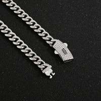 Pulsera de Cadena Cubana Iced Out de Latón con Cierre de Resorte y Zirconia Cúbica, Estilo Hip Hop, para Hombre y Mujer, Venta al por Mayor