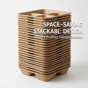 Biodegradable Sugarcane Bagasse <b>Lunch</b> <b>Box</b> Eco-Friendly 3 4 5 6 Compartment Meal Tray with Lid for Catering - Product Image 6