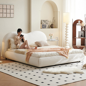 Set <span class=keywords><strong>Letto</strong></span> a Forma di <span class=keywords><strong>Cuore</strong></span> Bianco Crema, Arredamento Camera da <span class=keywords><strong>Letto</strong></span>, Ultimo Modello di <span class=keywords><strong>Letto</strong></span> King Size con Contenitore, Moderno <span class=keywords><strong>Letto</strong></span> Imbottito Effetto Nuvola in Vendita - Product Image 2