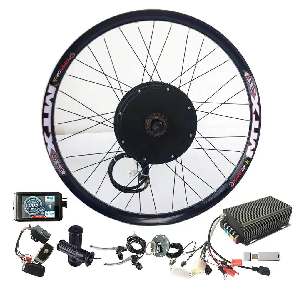 Kit de conversion en vélo électrique avec roue 700C, moteur de 36/26 ", 48/60/72v, 3000w, avec batterie