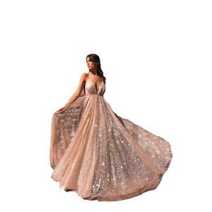 Robe de soirée longue sans manches à col en V avec dos transparent et design à empiècements pour femme - Product Image 5