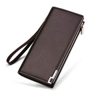 Portafoglio in vera pelle <span class=keywords><strong>da</strong></span> <span class=keywords><strong>uomo</strong></span> di lusso 2020 all'ingrosso con cerniera <span class=keywords><strong>da</strong></span> viaggio pochette di lusso con portafogli lunghi - Product Image 1