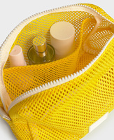 Fabrication sur mesure avec logo personnalisé, petite trousse de toilette en nylon avec fermeture éclair, sac de voyage en maille, trousse de toilette, trousse à maquillage, pochette cosmétique